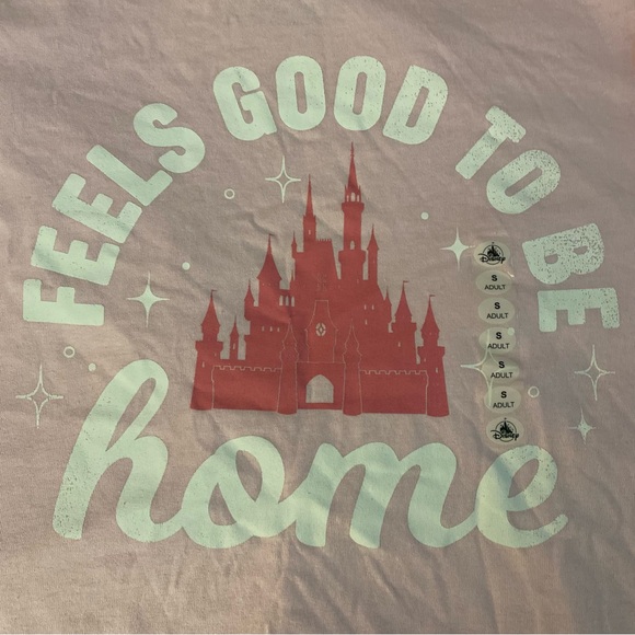 DISNEY PINK T-SHIRT FEELS GOOD TO BE HOME S - Picture 4 of 4